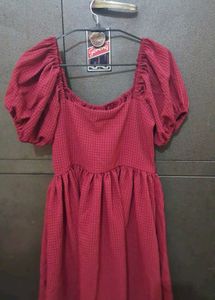 Chic Puff Sleeve Square Neck Mini Dress