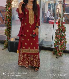 Maroon beautiful garara suit
