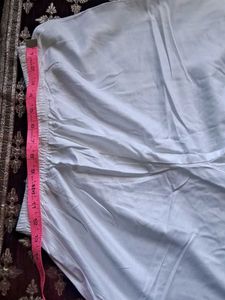 White Palazzo with Green Floral Embroidery