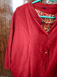 Maroon Kurta Set with Floral Print