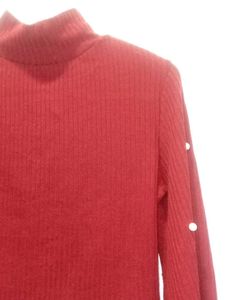 Chic Red Pearl Embellished Sweater