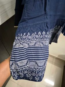 Stylish Blue Kurta with Border Print