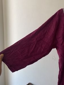 Purple Embroidery Kurti