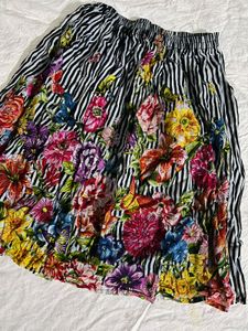 Boho Floral &amp; Stripe Mini Skirt