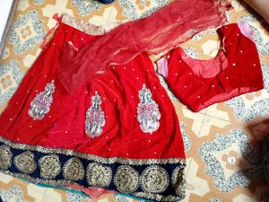 Red Embroidered Saree