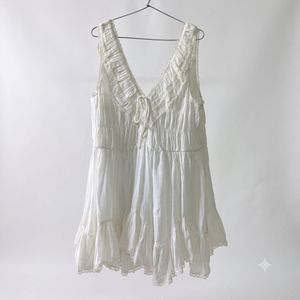Vintage White Ruffle Babydoll Dress