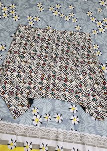 Boho Print Mini Skirt with Lace Trim