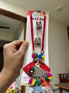 Peacock Design Necklace with Earrings