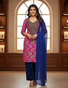 Elegant Pink Printed Kurta Set with Dupatta