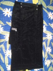Black Velvet Maxi Skirt