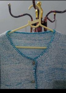 Light Blue Fuzzy Knit Cardigan