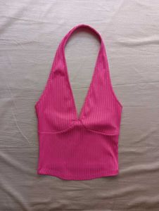Ribbed Halter Neck Crop Top