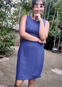 Elegant Blue Sleeveless Dress