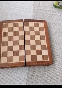 Vintage Wooden Folding Chess Set