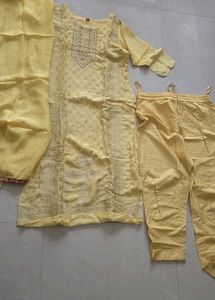 Elegant Yellow Kurta Set with Dupatta