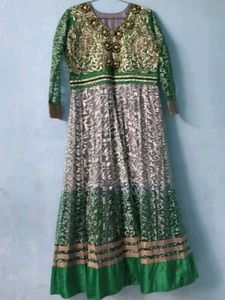 Beautiful Green Ombre Ethnic Gown