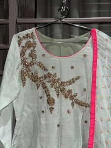 Zardozi Embroidered Kurta Set with Dupatta