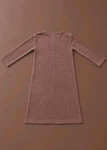 MOCHA BROWN LACE-UP LONG SLEEVE MINI DRESS
