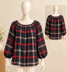 ❤️🖤 Stylish Red & Black 2-Way Checkered Top 🖤❤️
