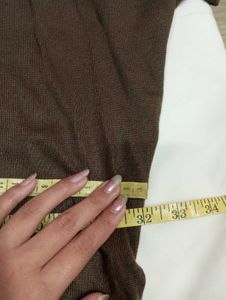 Stylish Brown Tunic with Leopard Print Trim
