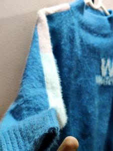 women's imported blue knitted sweater