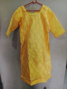 Yellow Embroidered Kurta Set with Dupatta