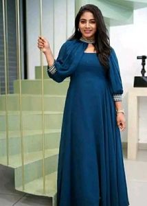 Elegant Teal Ethnic Gown