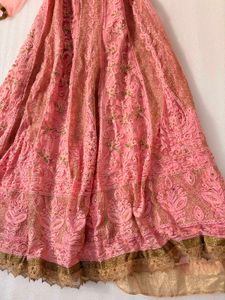 Elegant Pink Embroidered Gown