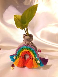 A Quilling rainbow🌈 keychain 💕| Water resistant, glossy ✨| Handmade 💯 |
