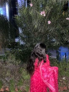 Elegant Anarkali Pink Kurta Set with Dupatta