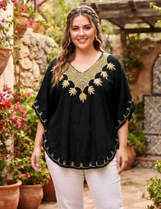 Black Embroidered Kaftan Top 🖤