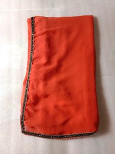 Georgette Orange Saree