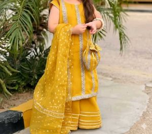 Kids' Blue Embroidered Kurta Set