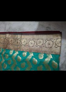 Elegant Teal Banarasi Saree