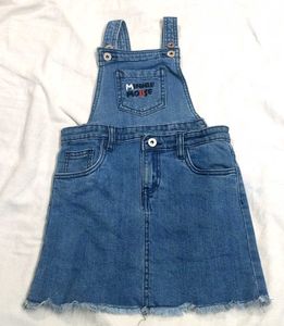 Cute Minnie Mouse Denim Dress for Girls