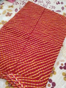 Vibrant Red Leheriya Saree