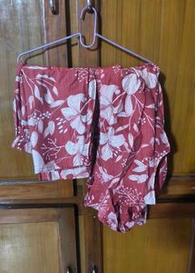 Maroon Floral Co-ord Set