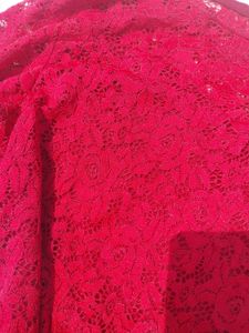 Red Lace Bell Sleeve Top