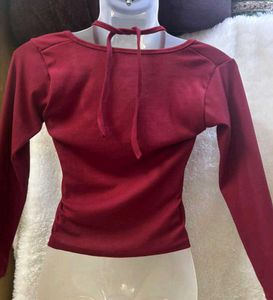 Stylish Maroon Cutout Top