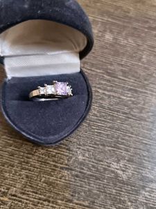 Sparkling Princess Cut Amethyst Ring