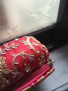 Embroidered Red Jewelry Box