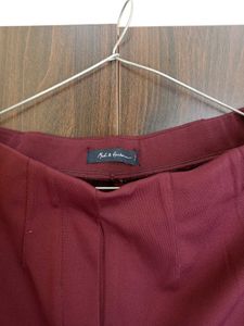 Burgundy Casual Pants