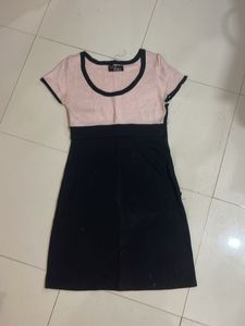 Cute Pink & Black Mini Dress