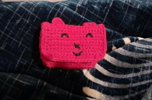 red Crochet Coin Purse