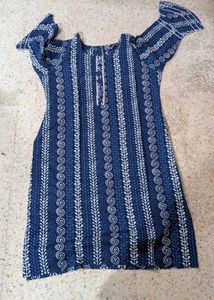 Blue & White Block Print Kurta