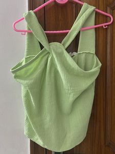 Lime Green Front Twist Corset Top