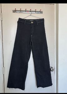 ZARA Black Wide Leg Jeans