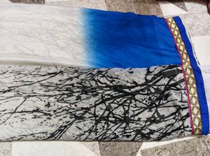 Stylish Ombre Saree with Abstract Print