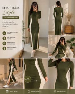 Stylish Long Sleeve Maxi Dress