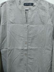 Khaki Or Light Brown Cotton Top Shirt